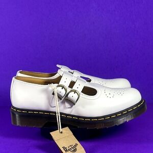 NWT Dr. Martens Women's White Smooth Leather 8065 Mary Jane Shoes Size 10